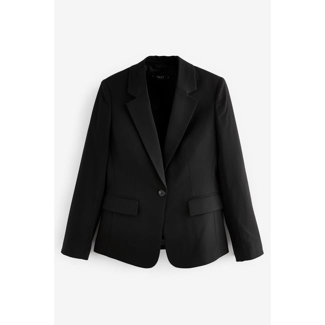 Blazer habillé coupe droite noir <span itemprop=
