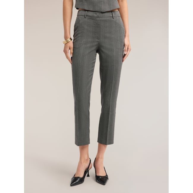 Pantalon slim à rayures gris <span itemprop=