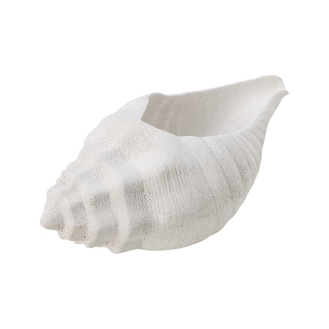 Centre de table céramique déco coquillage 49 cm - SOIZIC Couleur blanc <span itemprop=