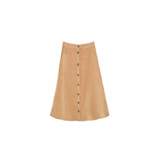 Gonna dritta velluto sotto al ginocchio JOANNA beige LA PETITE ETOILE
