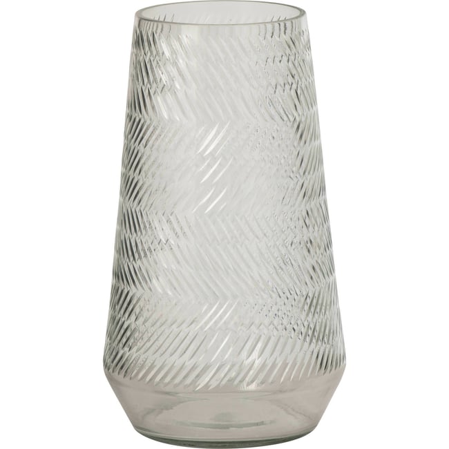 Vase en verre texturé relief, Grand format Couleur transparent <span itemprop=
