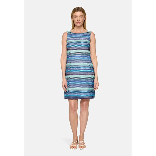 Robe droite sans manches bleu/vert <span itemprop=