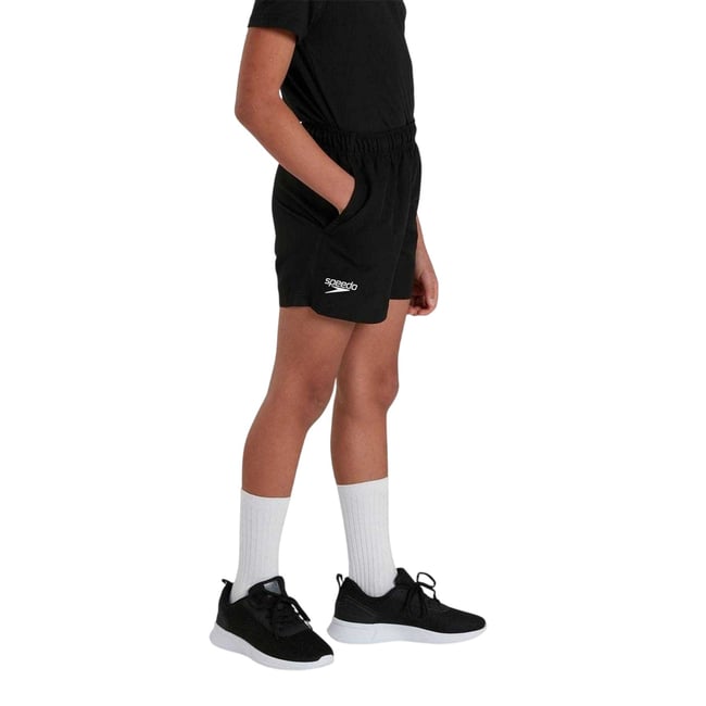 Short de bain à taille élastiquée motif/style logo ESSENTIAL noir <span itemprop=
