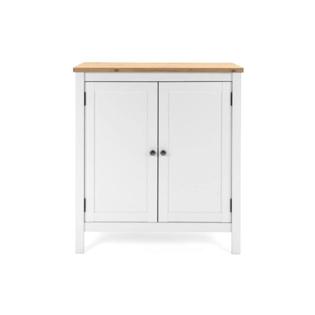 Petit buffet blanc 2 portes à encadrement VENZA Couleur blanc <span itemprop=
