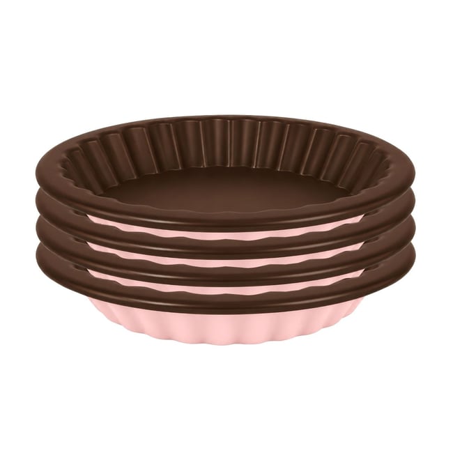 Set 4 moules Tartelettes - DOLCE hibiscus/chocolat <span itemprop=
