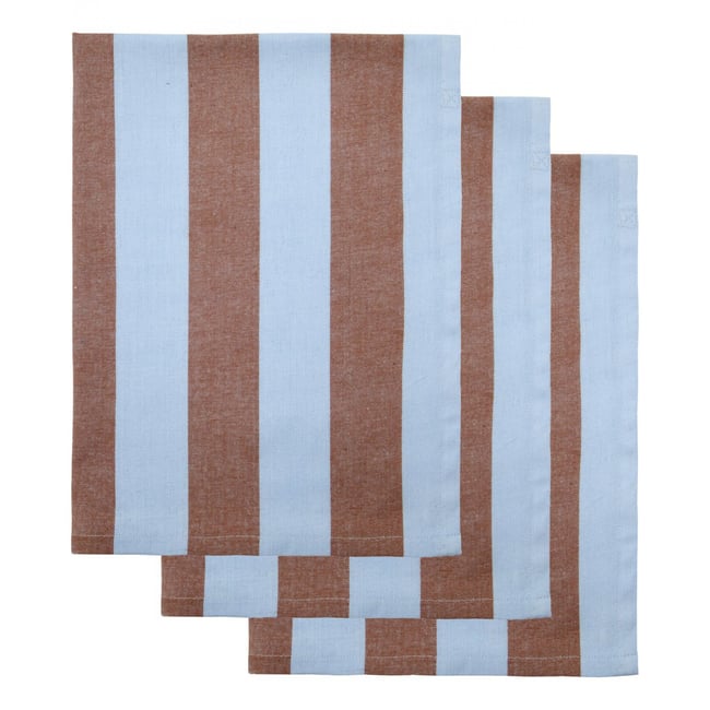 Lot de 3 torchons Cook bleu clair, marron <span itemprop=