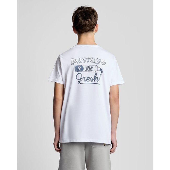 T-shirt imprimé dos graphique blanc <span itemprop=