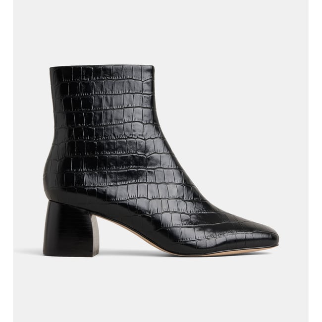 Bottines à talons catherine cuir façon croco - GALERIES LAFAYETTE