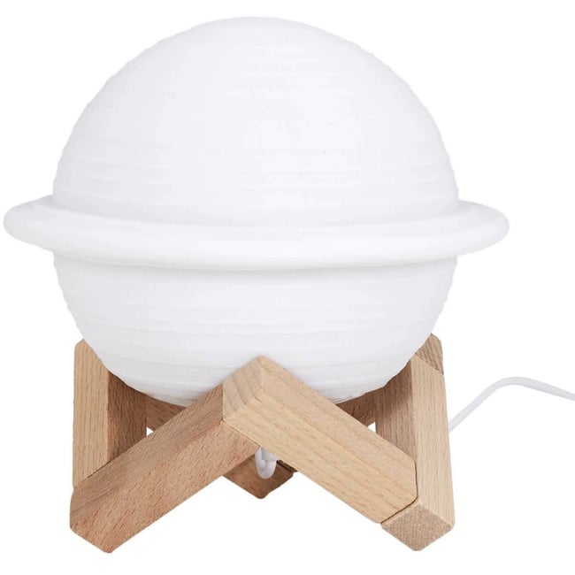 Lampe ronde avec support en bois Saturne Couleur v002227 <span itemprop=