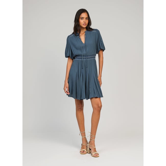 Robe Courte OCLAUDE bleu <span itemprop=
