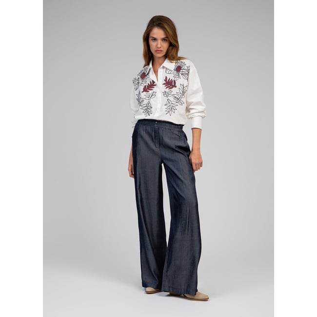 Pantalon PEPITA indigo <span itemprop=