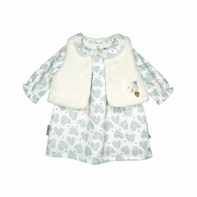 Robe gilet s/s mches sue vert <span itemprop=