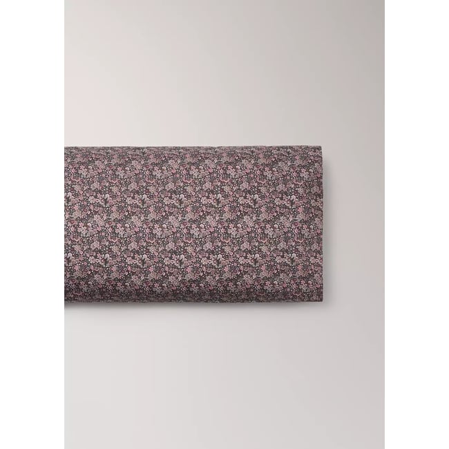 Taie d’oreiller 100 % coton floral 45x110 cm prune <span itemprop=