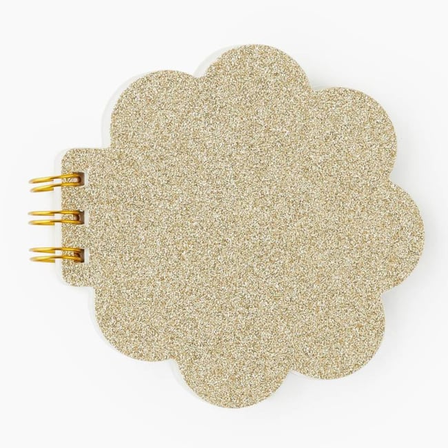 Carnet fleur pailleté, 80 pages gold <span itemprop=