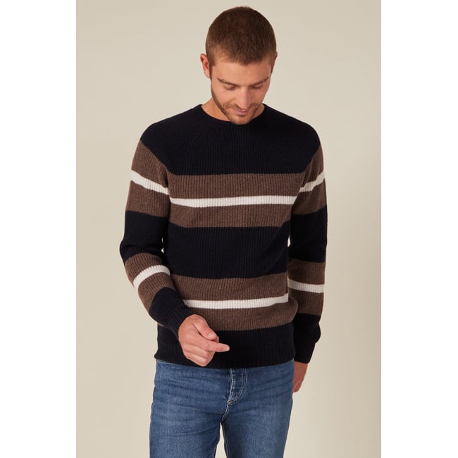 Pull manches longues fabriqué en France bleu marine <span itemprop=