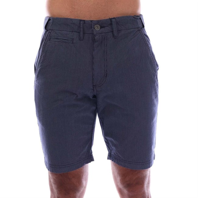 Short uni à poches et taille ajustable bleu marine <span itemprop=