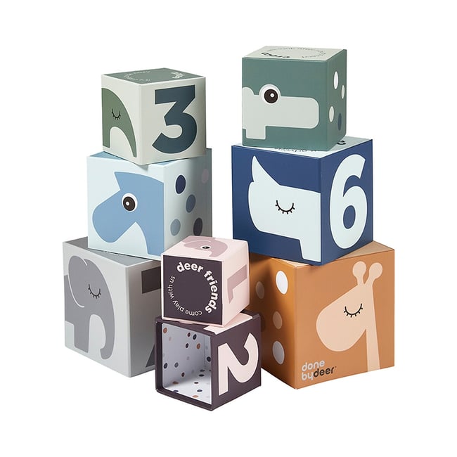 Cubes à empiler deer friends multicolore <span itemprop=