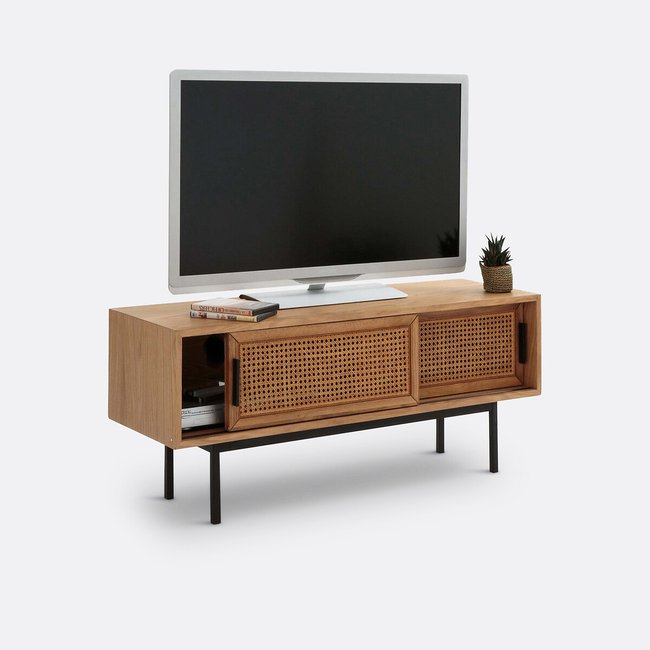 Waska Oak & Cane 2-Door TV Unit oak LA REDOUTE INTERIEURS