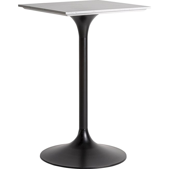 Table de bar art déco en porcelaine et bois Couleur blanc porcelaine et bois naturel <span itemprop=