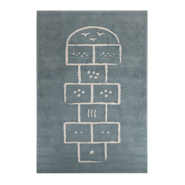 Tapis enfant doux et ludique MARELLE Couleur bleu naturel <span itemprop=