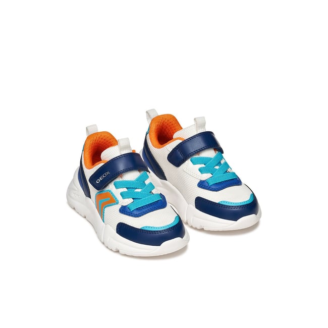 Kids Loftus Breathable Trainers, white/blue, GEOX