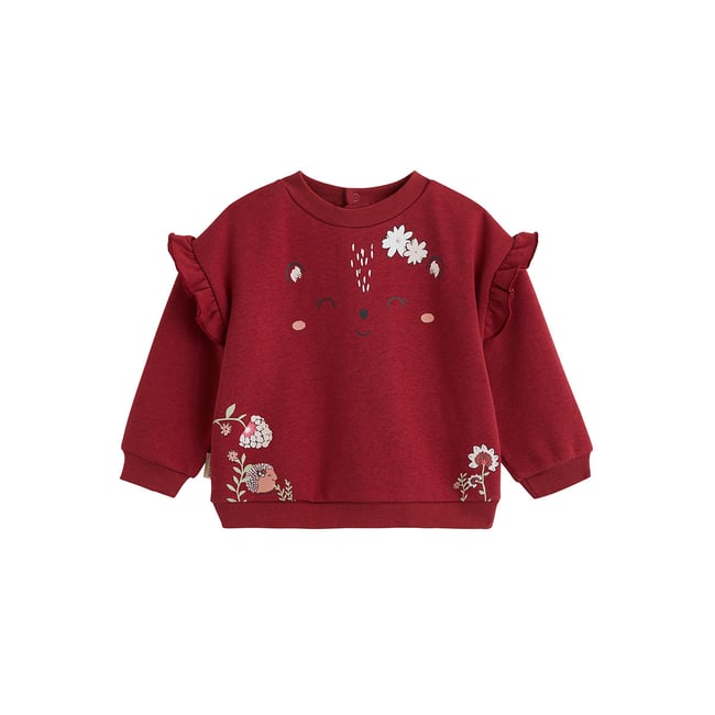 Sweat-shirt bébé en molleton Harmony rose <span itemprop=