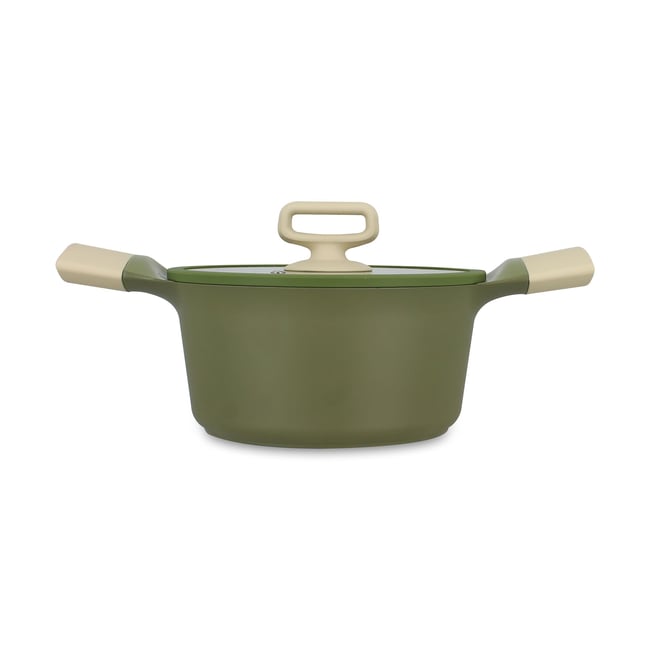 Faitout 24cm en fonte d'aluminium, ANNA vert <span itemprop=
