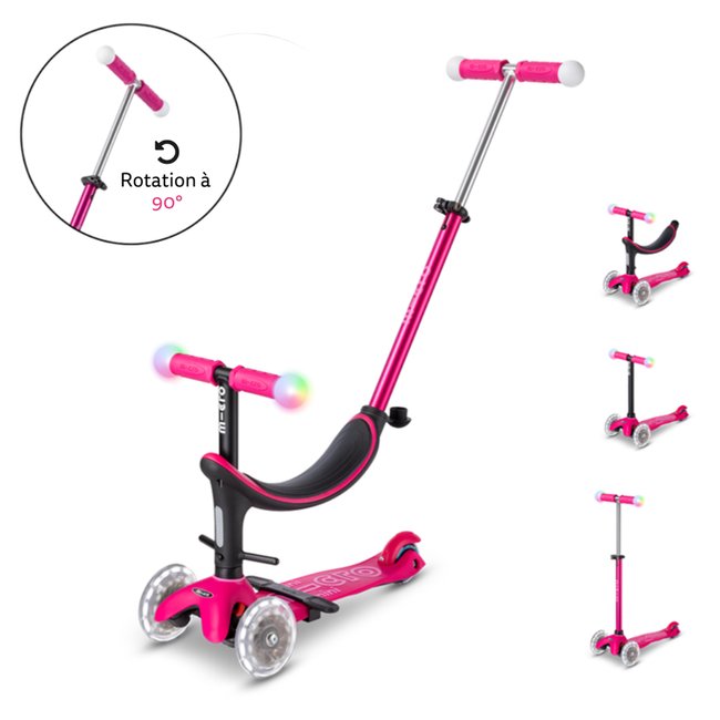 Trottinette évolutive Mini Micro 3en1 Révolution Magic rose <span itemprop=