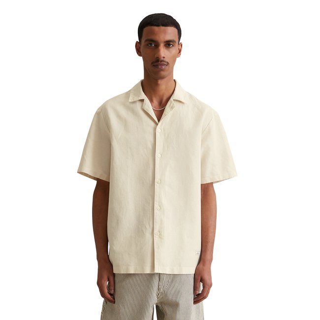 Chemise à manches courtes regular en mélange de lin et de coton bio - MARC O’POLO DENIM