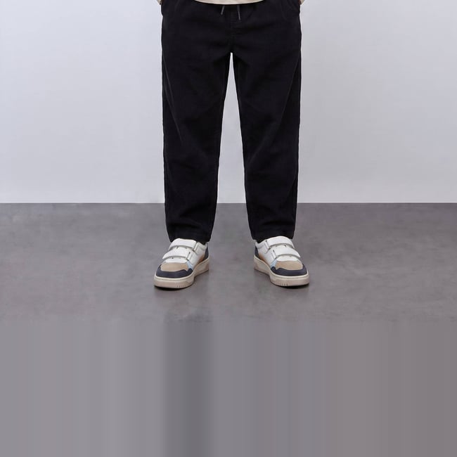 Pantalon taille élastiquée uni en coton - MONOPRIX