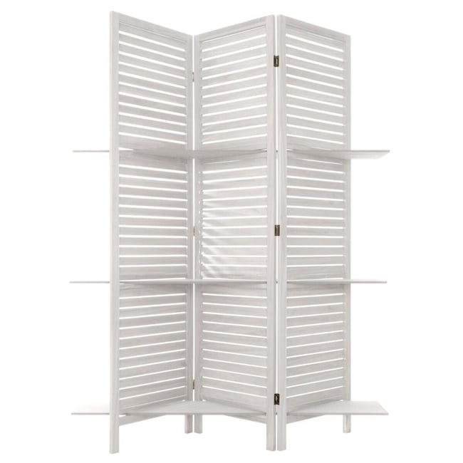 Paravent 3 étagères Tiam blanc Couleur blanc <span itemprop=