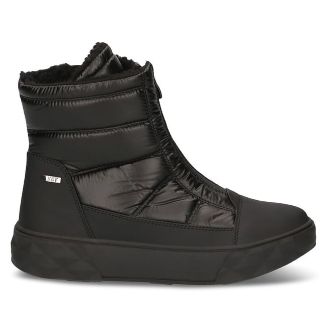 Bottine fourée noir zèbre <span itemprop=