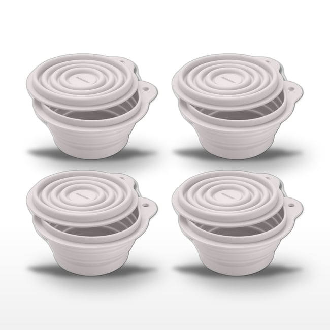 Lot de 4 lunch box 1L avec 4 ustensiles de cuisine STORAGE blanc <span itemprop=