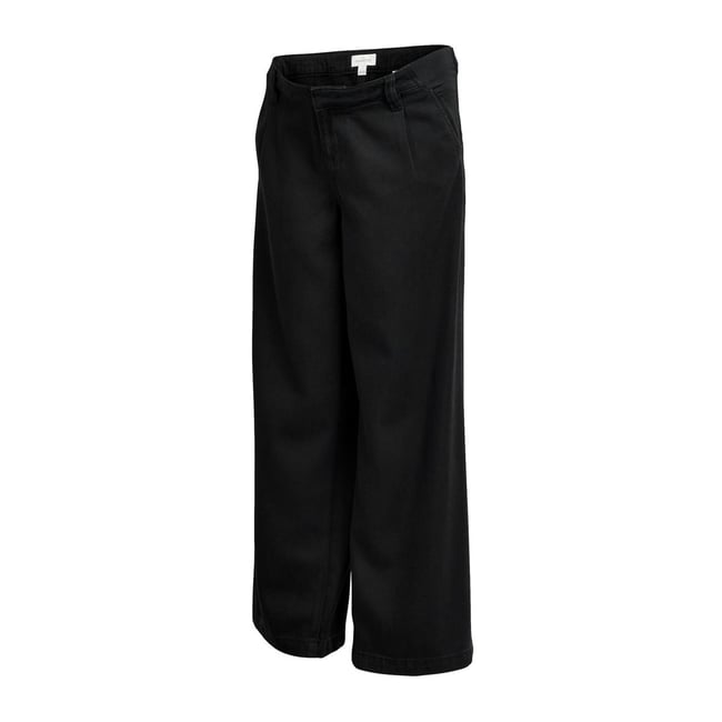 Jean palazzo en tencel™ mélangé maternité noir <span itemprop=
