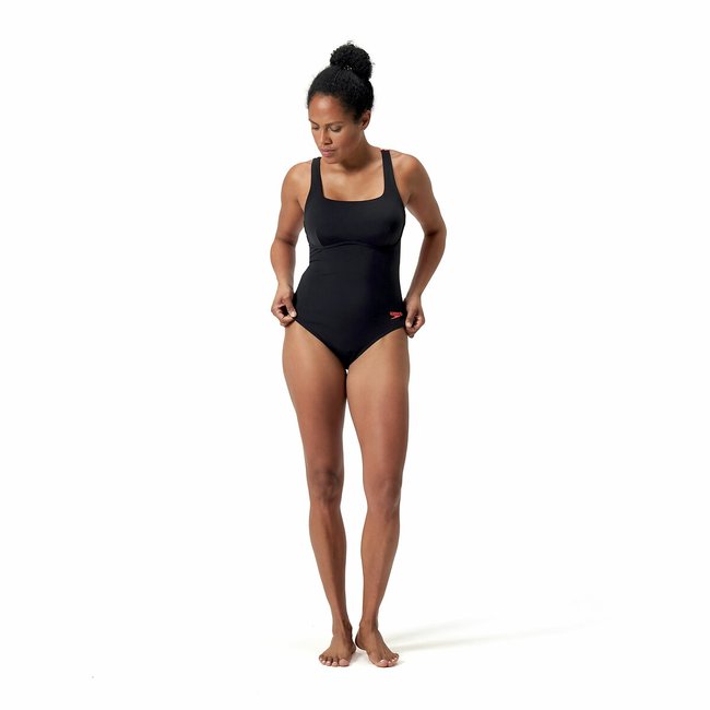 Costume intero da piscina nero/rosso SPEEDO