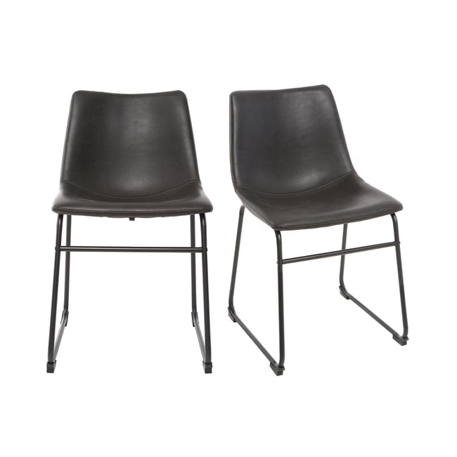 Chaises industrielles noires (lot de 2) NEW ROCK Couleur noir <span itemprop=