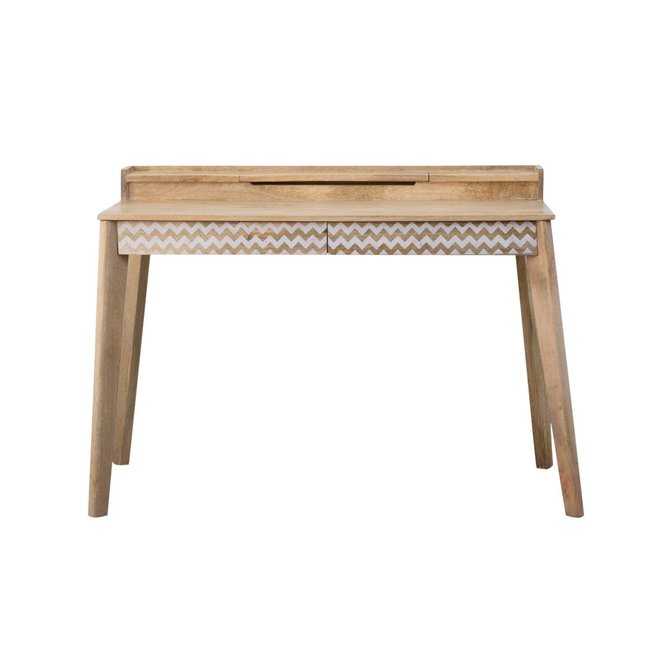 Bureau pupitre en bois de manguier  SIMÉON Couleur blanc <span itemprop=