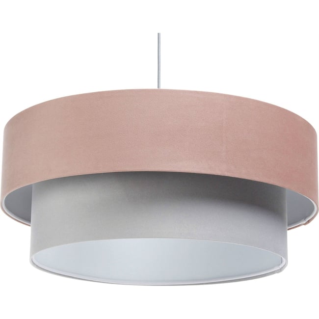 Suspension ronde en tissu pour chambre enfant Jasmin bebe Couleur rose poudré et beige crème <span itemprop=