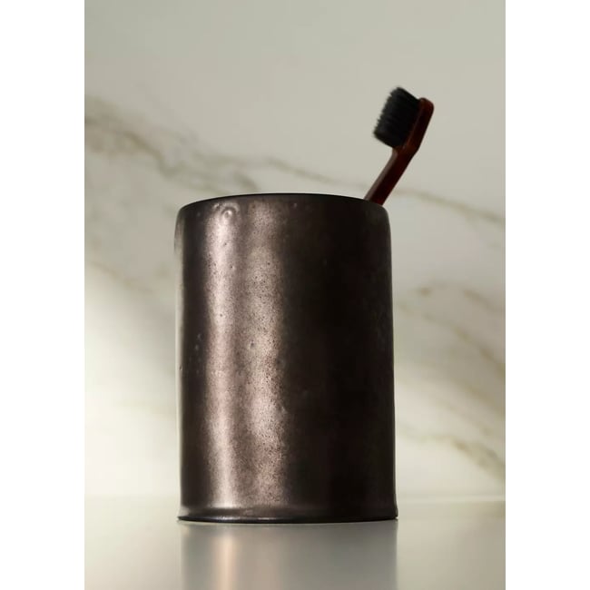 Porte-brosses à dents cylindrique Couleur marron <span itemprop=