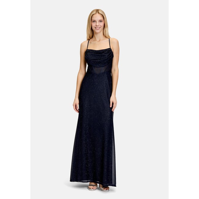 Robe de soirée au look scintillant dark blue/dark blue <span itemprop=