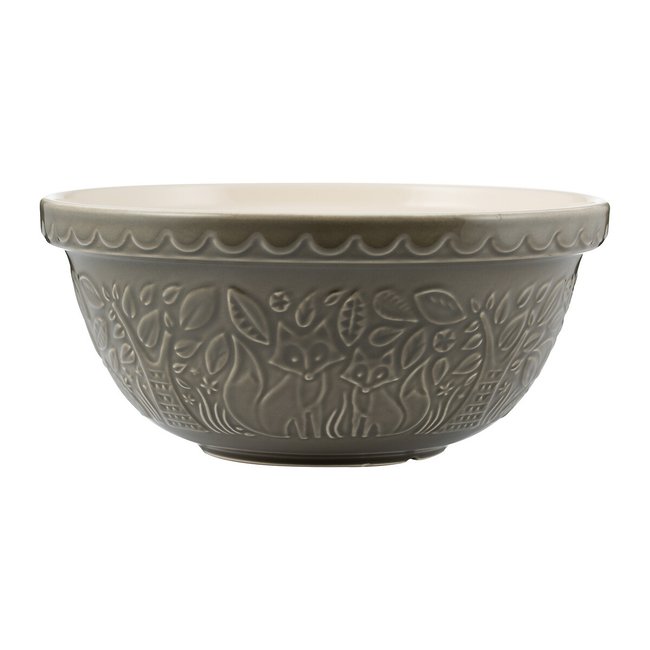 In The Forest 29cm Fox Mixing Bowl, grey, MASON CASH