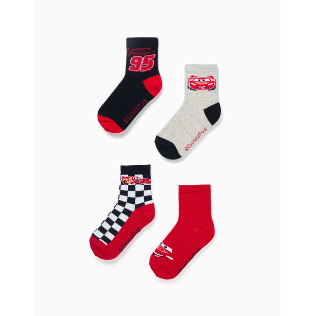 Lot de 4 paires de chaussettes avec Flash McQueen multicolore <span itemprop=