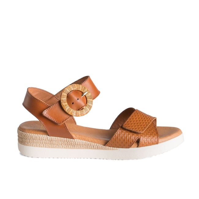 Sandale À Talon en cuir TASLIMETTE. cognac <span itemprop=
