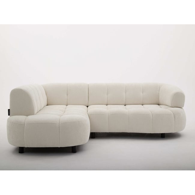 Canapé d'angle convertible 3 places en tissu lisse, LOVELY - BOBOCHIC
