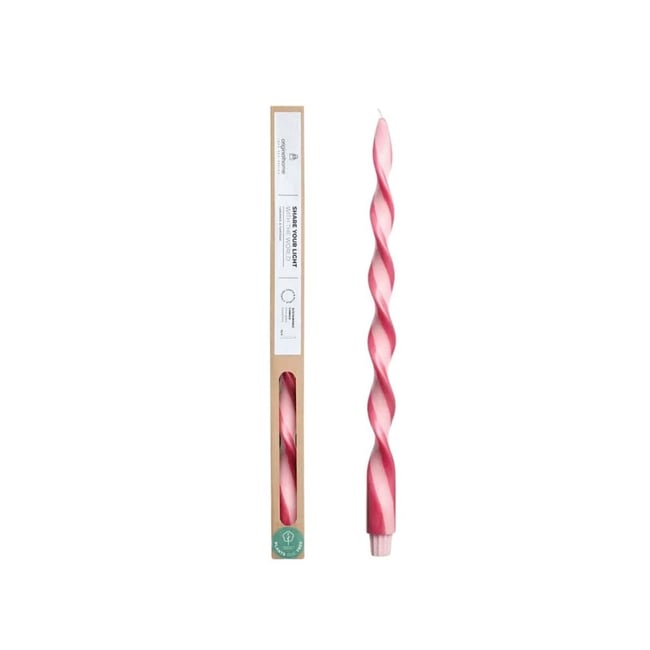 Bougie spirale bicolore 40cm Couleur rose <span itemprop=