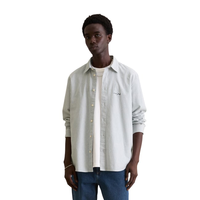 Chemise Oxford régulière en coton bio blanc naturel <span itemprop=