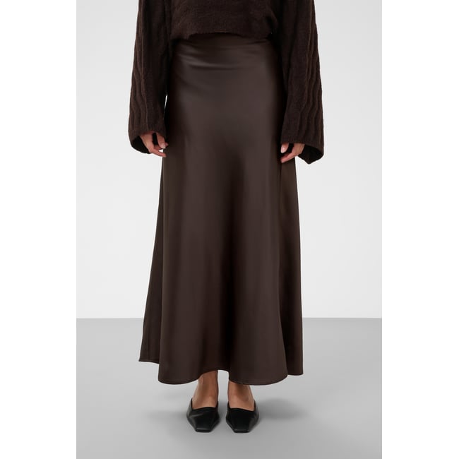 Jupe - tissage léger marron ganache <span itemprop=