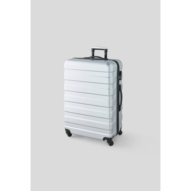 Valise rigide, 4 roues, 75cm silver metal <span itemprop=