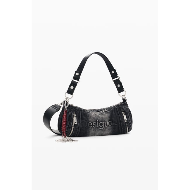 Sac en denim moyen noir <span itemprop=