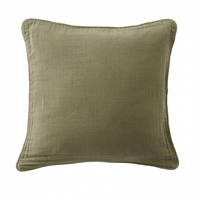 Coussin carré déhoussable 45x45 cm Gaze de Coton Hampton Spring spring <span itemprop=